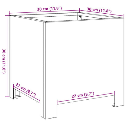 Vaso/floreira de jardim 30x30x30 cm aço preto