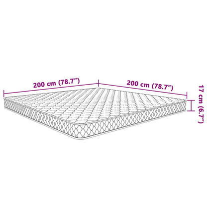 Colchão de espuma de memória 200x200x17 cm branco