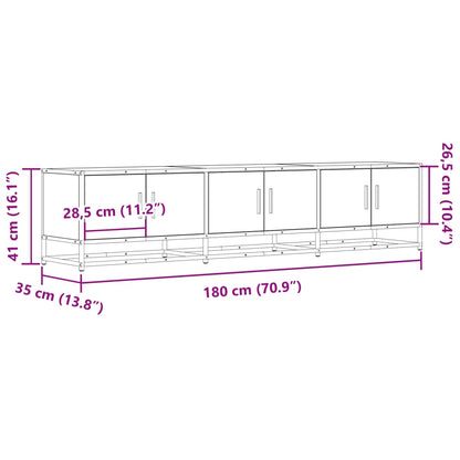 Móvel de TV 180x35x41 cm derivados de madeira cinzento sonoma