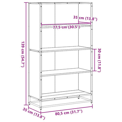 Estante 80,5x35x139 cm derivados de madeira cinzento sonoma