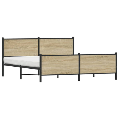 Estrutura de cama sem colchão 183x213cm metal carvalho sonoma