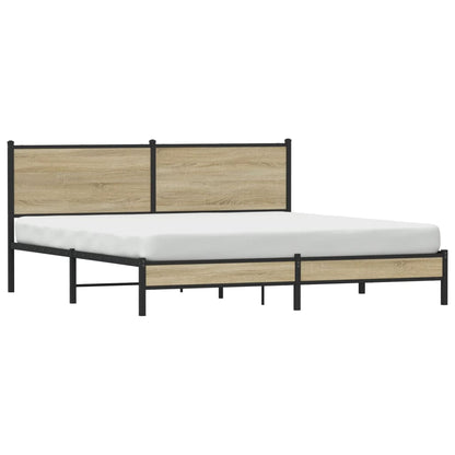 Estrutura de cama sem colchão 183x213cm metal carvalho sonoma