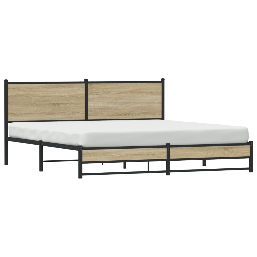 Estrutura de cama sem colchão 183x213cm metal carvalho sonoma