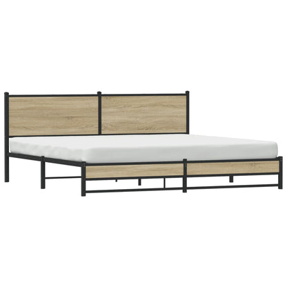 Estrutura de cama sem colchão 193x203cm metal carvalho sonoma