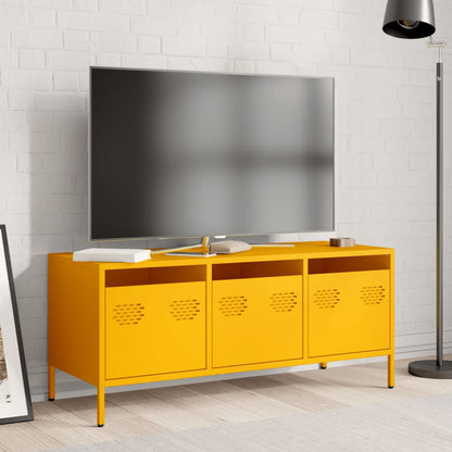 Móvel TV 101,5x39x43,5 cm aço laminado a frio amarelo mostarda