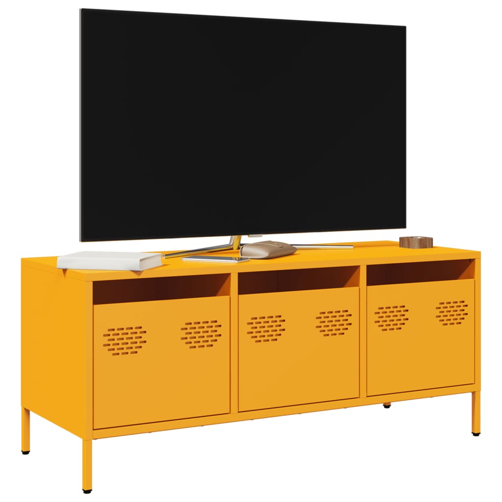 Móvel TV 101,5x39x43,5 cm aço laminado a frio amarelo mostarda