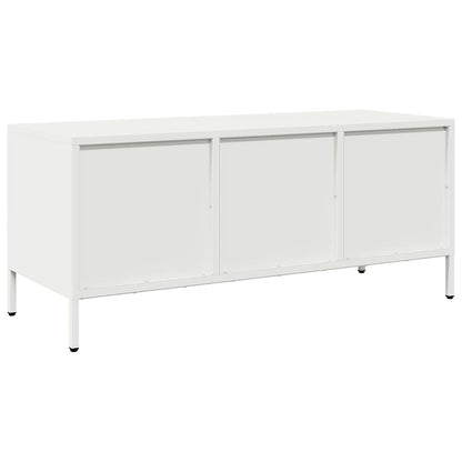 Móvel de TV 101,5x39x43,5 cm aço laminado a frio branco