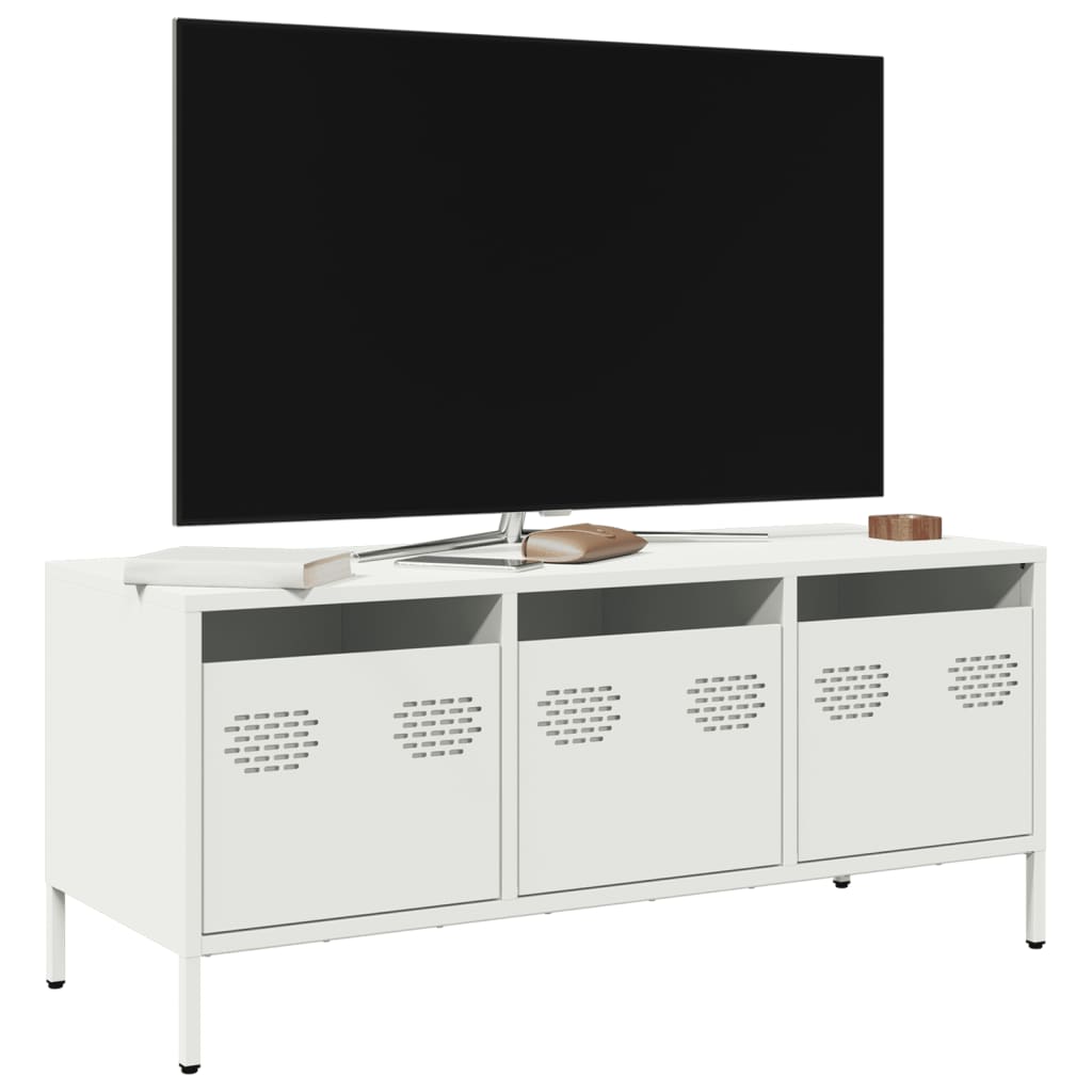 Móvel de TV 101,5x39x43,5 cm aço laminado a frio branco