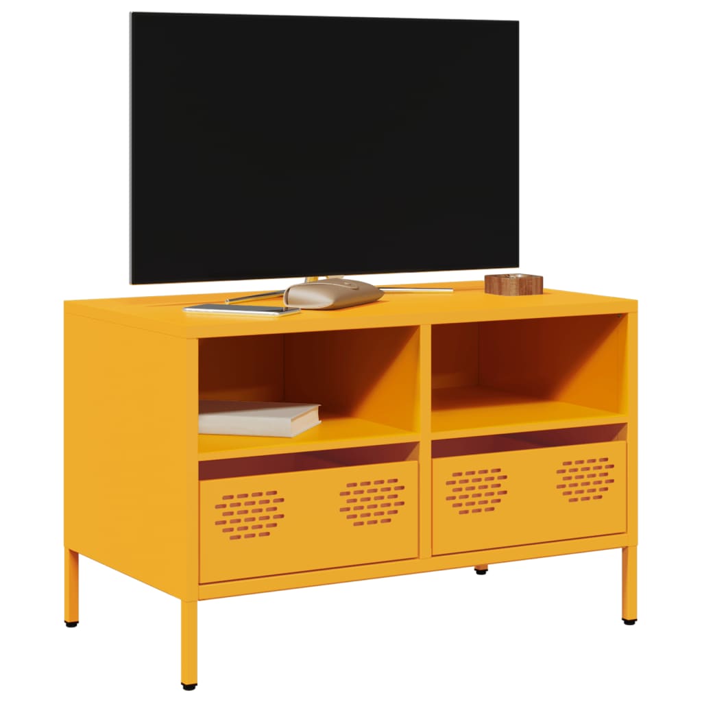 Móvel de TV 68x39x43,5 cm aço laminado a frio amarelo mostarda