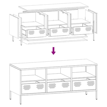 Móvel de TV 101,5x39x43,5 cm aço laminado a frio antracite