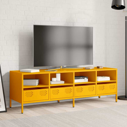 Móvel de TV 135x39x43,5 cm aço laminado a frio amarelo mostarda