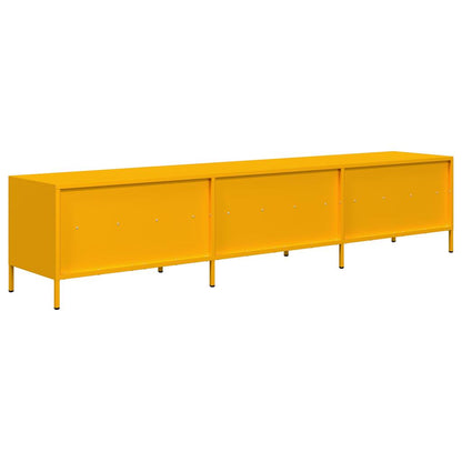 Móvel de TV 202x39x43,5 cm aço laminado a frio amarelo mostarda