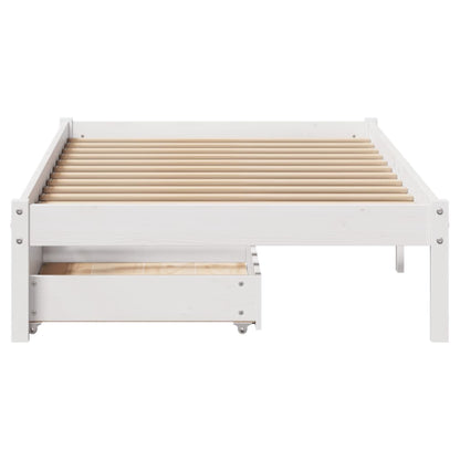 Cama sem colchão 75x190 cm madeira de pinho maciça branco