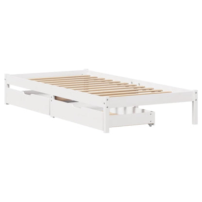 Cama sem colchão 90x190 cm madeira de pinho maciça branco