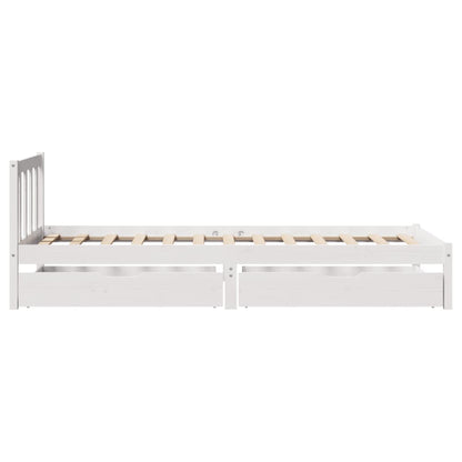 Cama sem colchão 90x190 cm madeira de pinho maciça branco