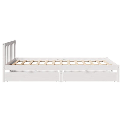 Cama sem colchão 140x190 cm madeira de pinho maciça branco