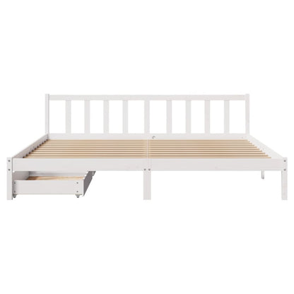 Cama sem colchão 180x200 cm madeira de pinho maciça branco