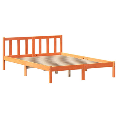 Cama sem colchão 120x190 cm madeira pinho maciça castanho-mel