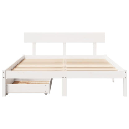 Cama sem colchão 120x190 cm madeira de pinho maciça branco