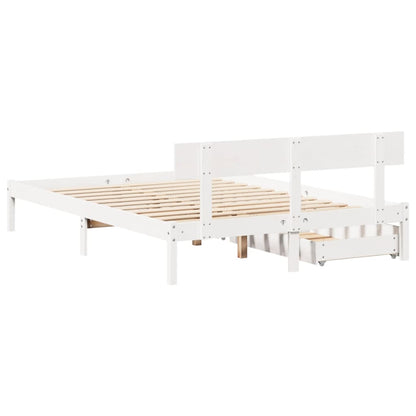 Cama sem colchão 120x190 cm madeira de pinho maciça branco