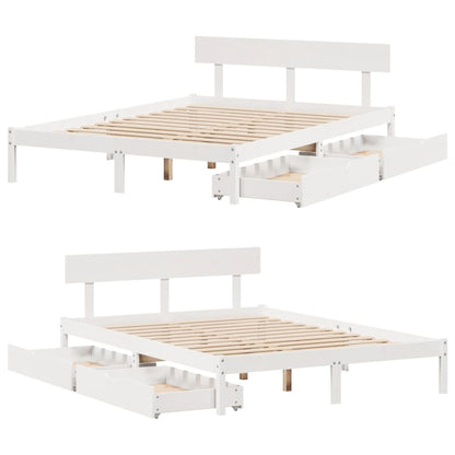 Cama sem colchão 120x190 cm madeira de pinho maciça branco