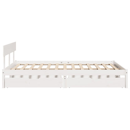 Cama sem colchão 135x190 cm madeira de pinho maciça branco