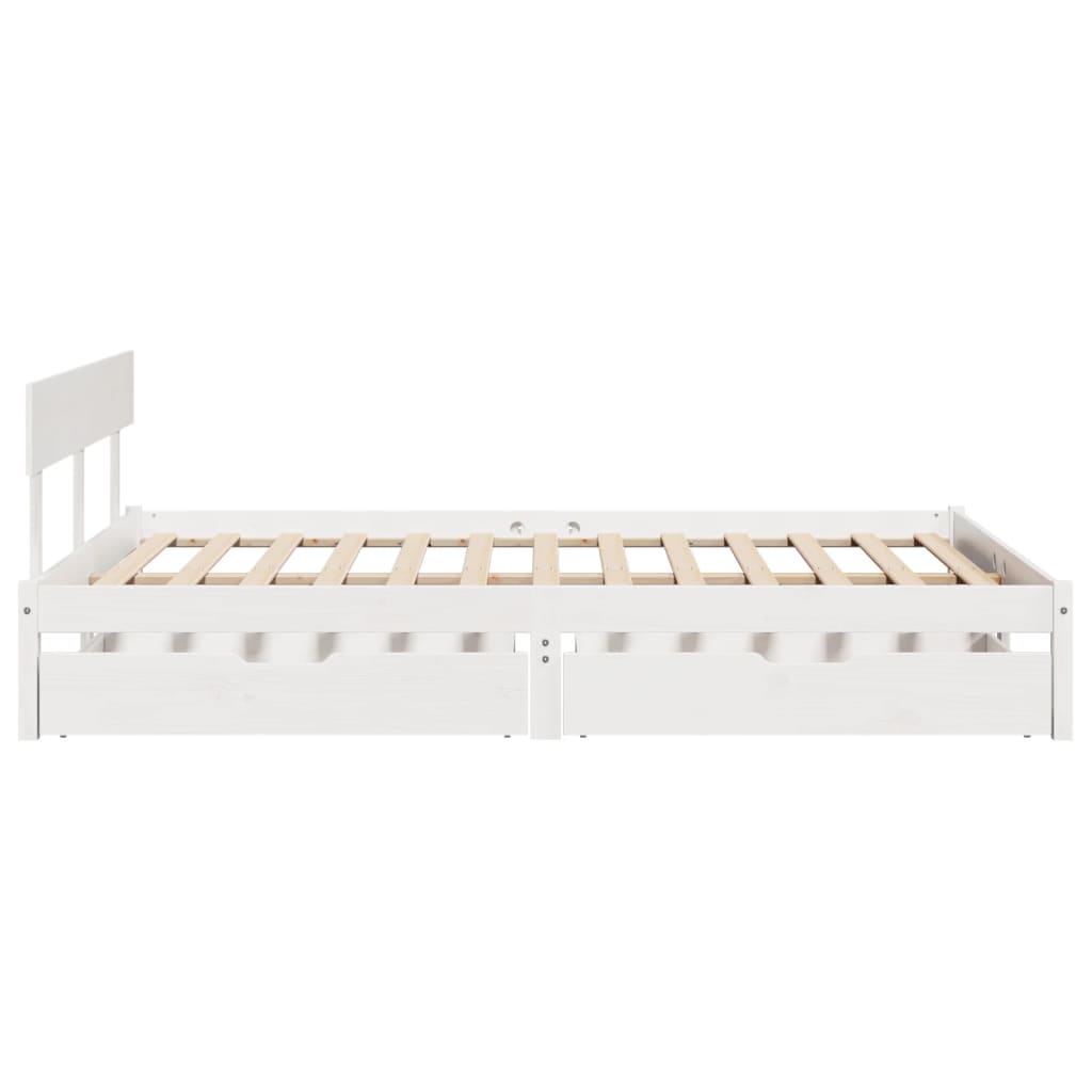 Cama sem colchão 140x190 cm madeira de pinho maciça branco