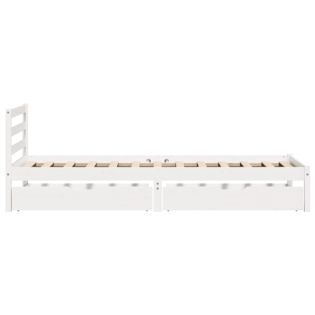 Cama sem colchão 75x190 cm madeira de pinho maciça branco