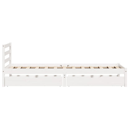 Cama sem colchão 75x190 cm madeira de pinho maciça branco