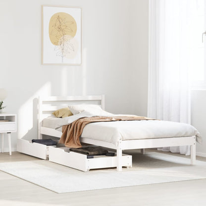 Cama sem colchão 75x190 cm madeira de pinho maciça branco