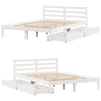 Cama sem colchão 120x190 cm madeira de pinho maciça branco