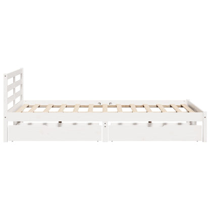 Cama sem colchão 135x190 cm madeira de pinho maciça branco