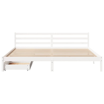 Cama sem colchão 180x200 cm madeira de pinho maciça branco