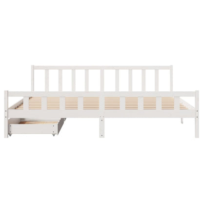 Cama sem colchão 180x200 cm madeira de pinho maciça branco