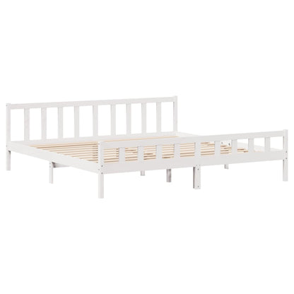 Cama sem colchão 180x200 cm madeira de pinho maciça branco