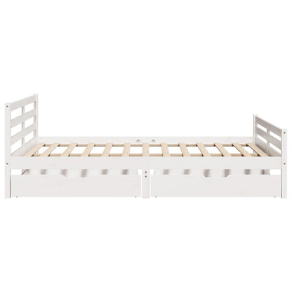 Cama sem colchão 135x190 cm madeira de pinho maciça branco