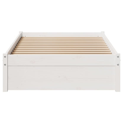 Cama sem colchão 75x190 cm madeira de pinho maciça branco