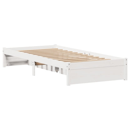 Cama sem colchão 75x190 cm madeira de pinho maciça branco