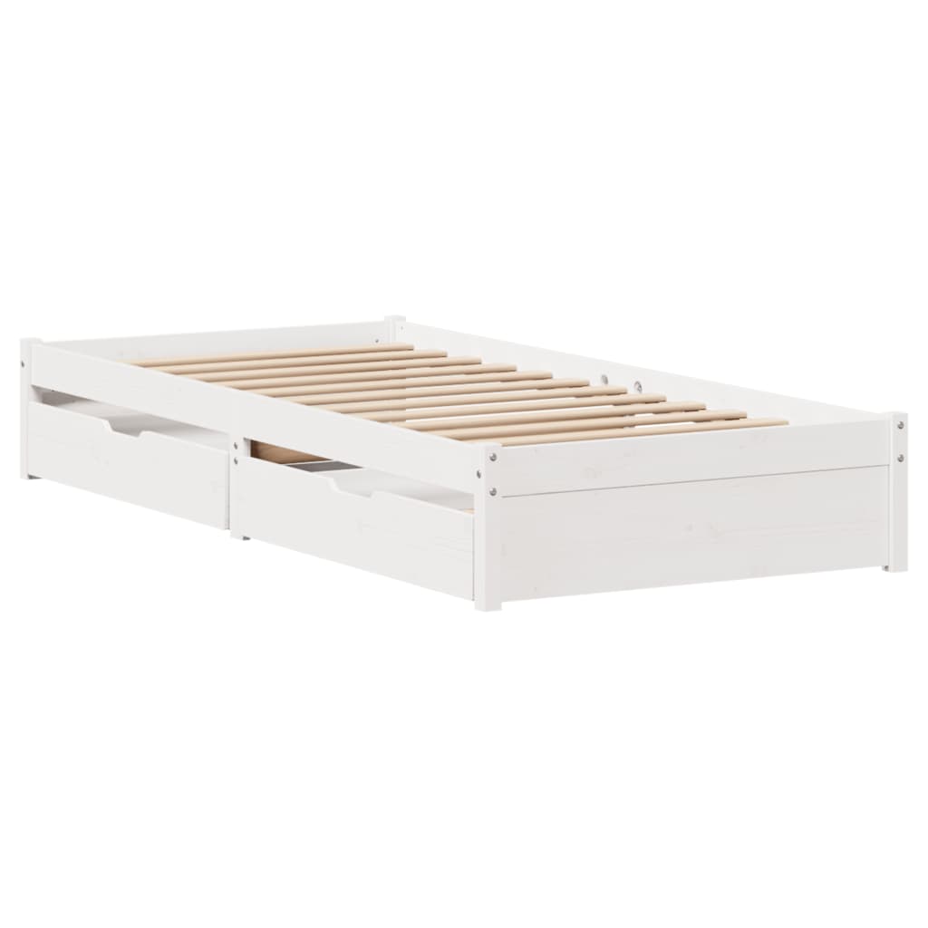 Cama sem colchão 90x190 cm madeira de pinho maciça branco