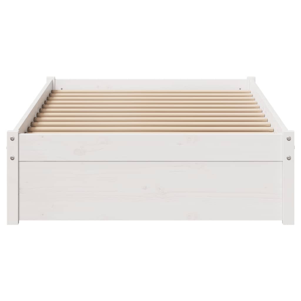 Cama sem colchão 90x190 cm madeira de pinho maciça branco