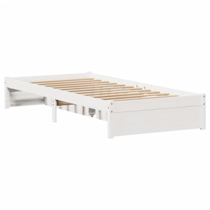 Cama sem colchão 90x190 cm madeira de pinho maciça branco