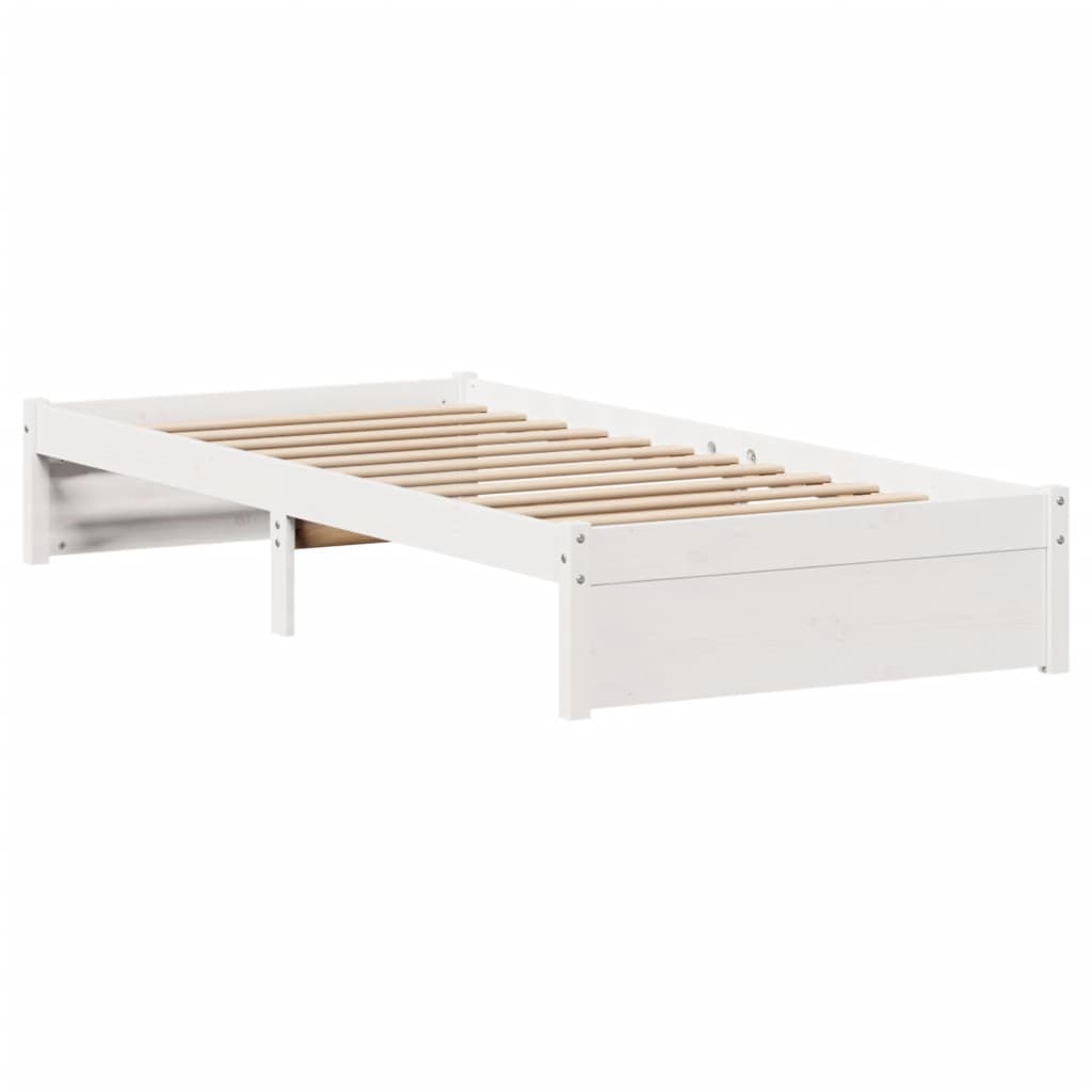 Cama sem colchão 90x190 cm madeira de pinho maciça branco