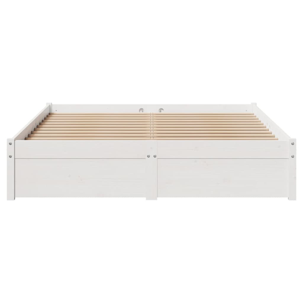 Cama sem colchão 150x200 cm madeira de pinho maciça branco