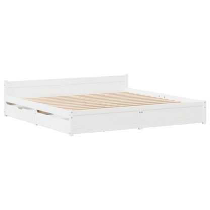 Cama sem colchão 135x190 cm madeira de pinho maciça branco