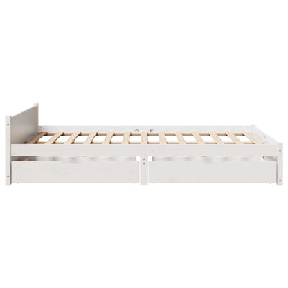 Cama sem colchão 135x190 cm madeira de pinho maciça branco