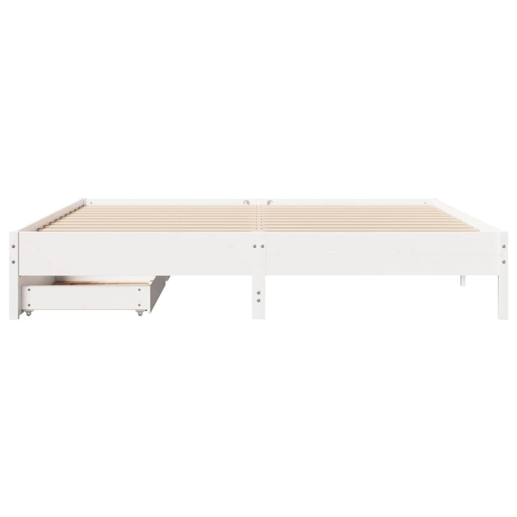 Cama sem colchão 180x200 cm madeira de pinho maciça branco