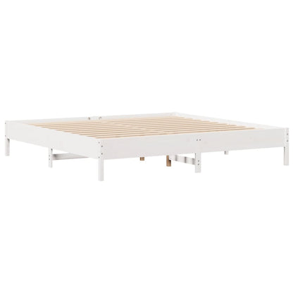 Cama sem colchão 180x200 cm madeira de pinho maciça branco