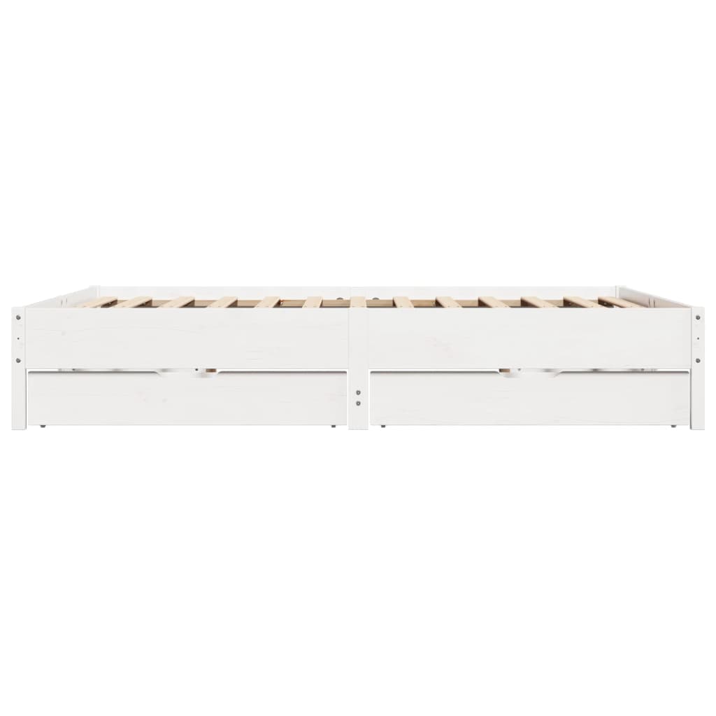 Cama sem colchão 180x200 cm madeira de pinho maciça branco