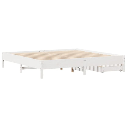 Cama sem colchão 180x200 cm madeira de pinho maciça branco