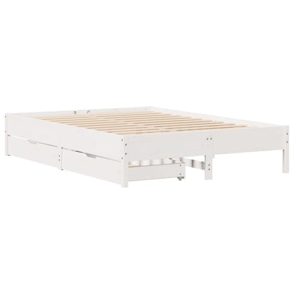 Cama sem colchão 120x200 cm madeira de pinho maciça branco